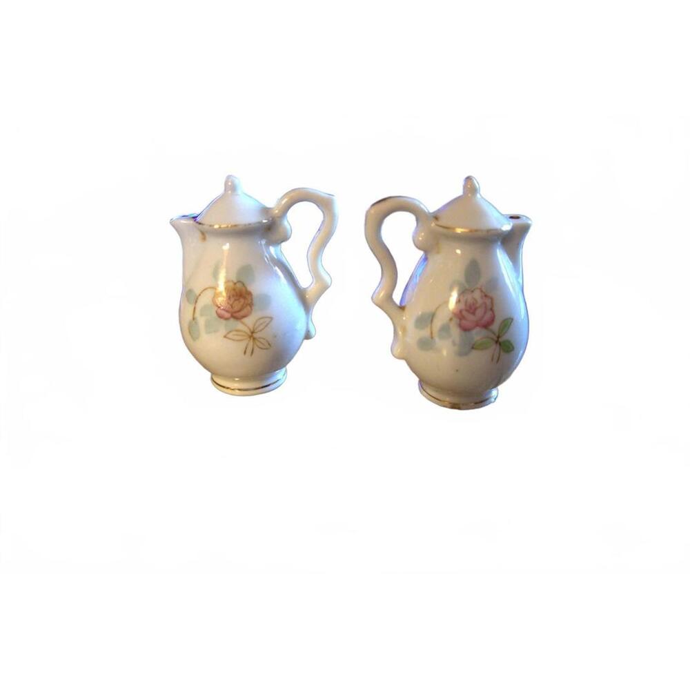 Anthropomorphic vtg Japan salt/pepper shakers.Tiny vtg Japan teapot shakers - Picture 7 of 9